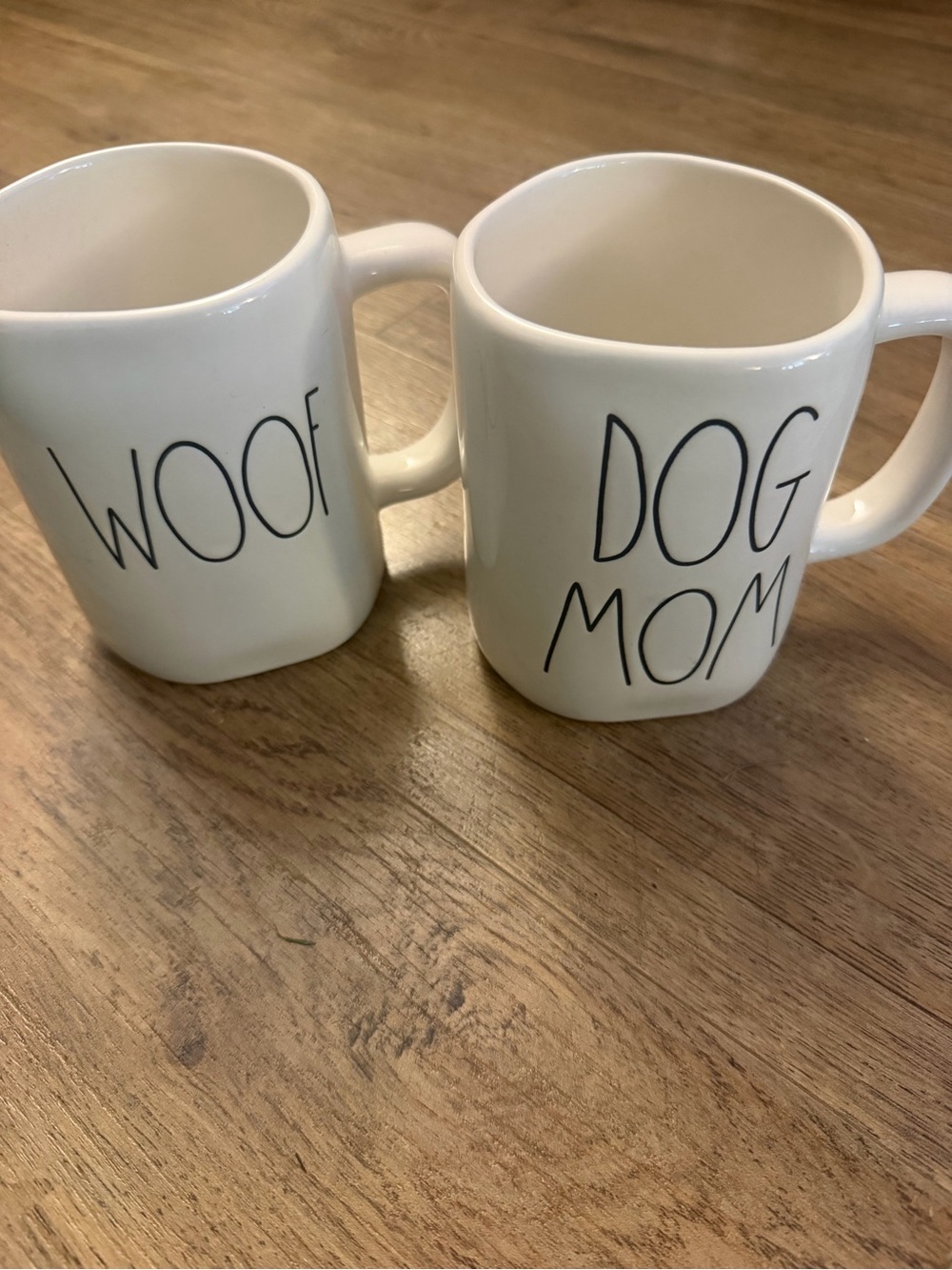 Rae Dunn "Dog Mom" & "Woof" Mugs